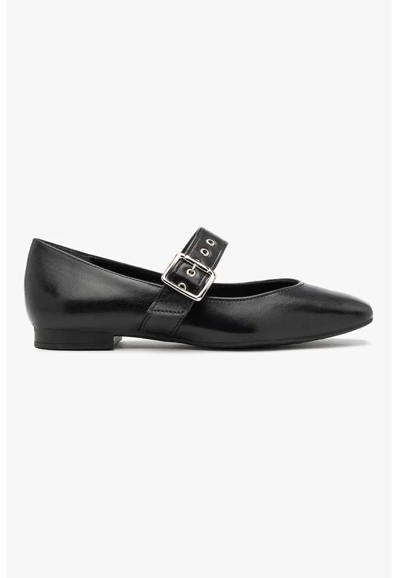 RYLKO, Balerini Mary Jane din piele Audrey, Negru