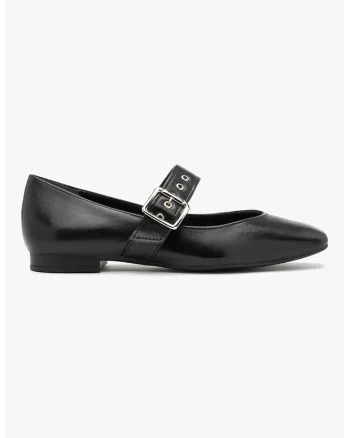 RYLKO, Balerini Mary Jane din piele Audrey, Negru
