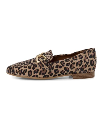 Pantofi loafer de piele intoarsa, Maro