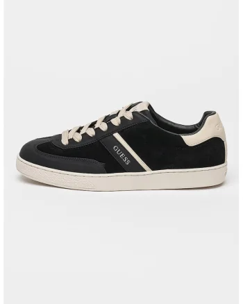 Pantofi sport de piele intoarsa cu insertii de piele ecologica Nola, Negru/Alb murdar