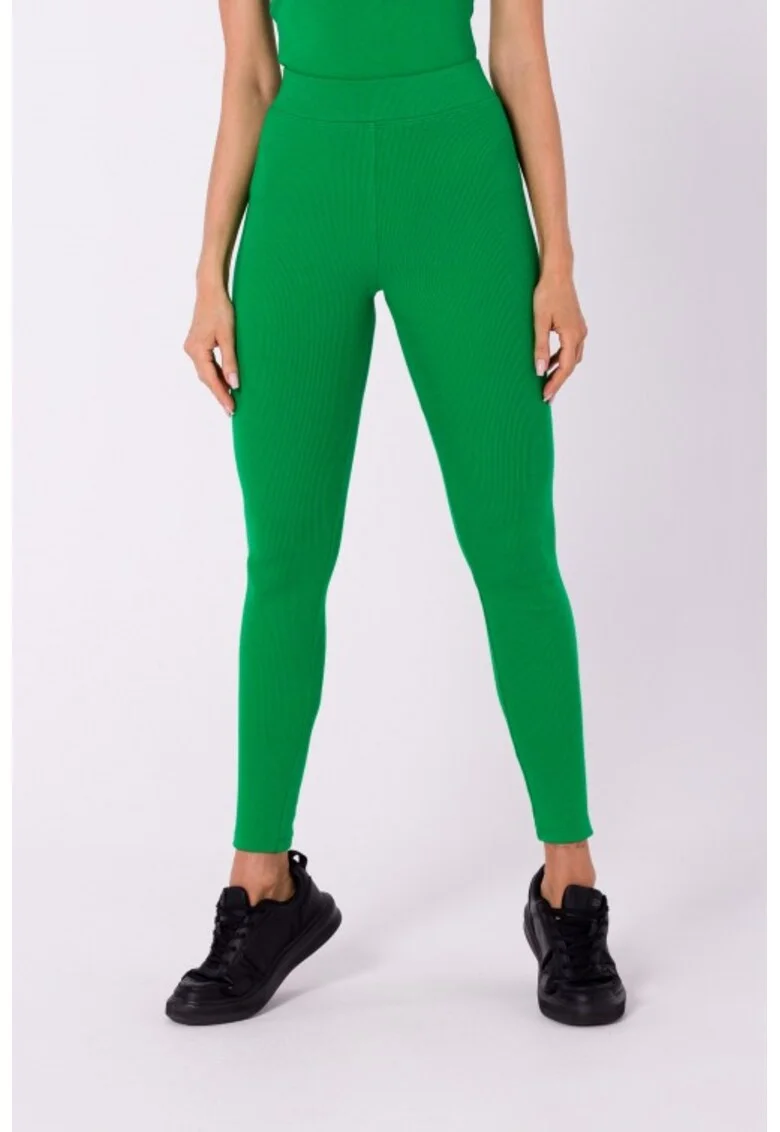 Colanti lungi din tricotaj cu nervuri,, Verde