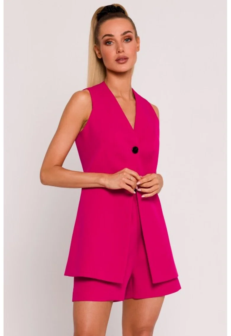 Vesta cu inchidere intr-un nasture,  Fucsia