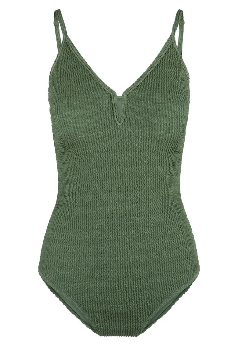 Costum de baie intreg cu aspect stralucitor, Verde inchis