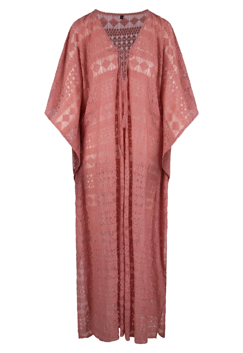 Rochie de plaja cu aspect semitransparent, Roz pastel