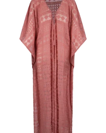 Rochie de plaja cu aspect semitransparent, Roz pastel