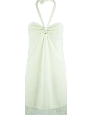 Rochie de plaja cu garnituri de dantela, Verde pal
