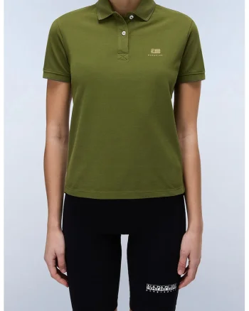 Tricou polo din bumbac pique Nina, Verde sparanghel