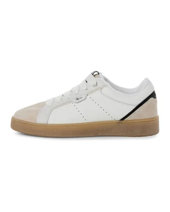 Pantofi sport low-cut cu garnituri de piele, Bej/Alb murdar