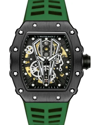 Ceas automatic din silicon, Verde