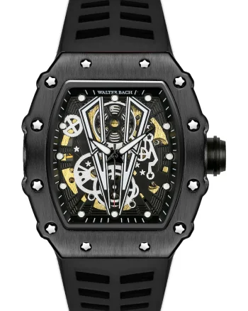 Ceas automatic din silicon, Negru