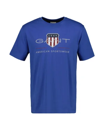 Tricou regular fit cu imprimeu logo Archive Shield, Albastru indigo