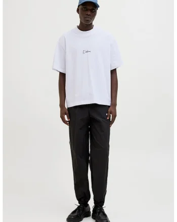 Tricou lejer cu imprimeu, Negru/Alb optic