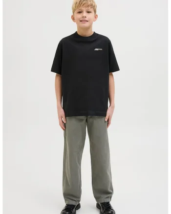 Tricou de bumbac cu imprimeu text, Negru/Crem