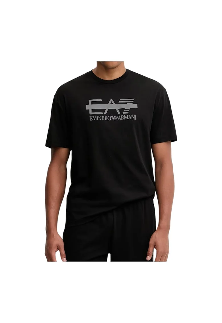 Tricou  EA7 Logo Series M Tape SS 48013, Negru