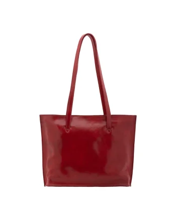Geanta tote de piele, Rosu