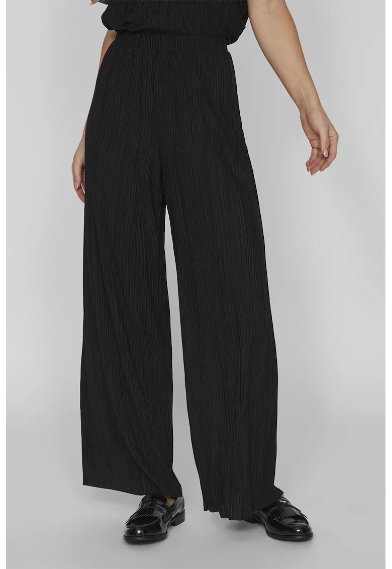 Pantaloni uni cu croiala ampla, Negru