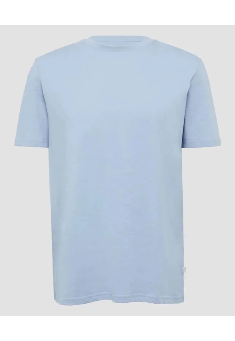 Tricou barbati cu decolteu la baza gatului si croiala Regular fit, Q/S by s.Oliver, Albastru deschis