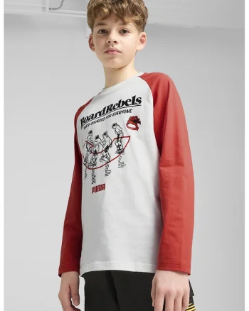 Bluza cu maneci raglan, Alb/Caramiziu