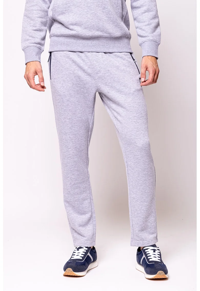 Pantaloni cu snur in talie, Gri deschis melange
