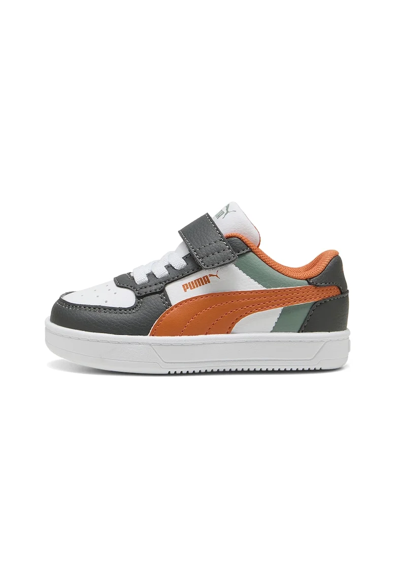 Pantofi sport Caven 2.0 cu velcro si model colorblock, Verde/Portocaliu/Gri antracit