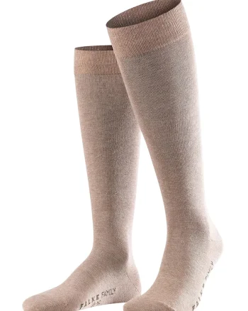 Sosete lungi din amestec de bumbac, Maro taupe