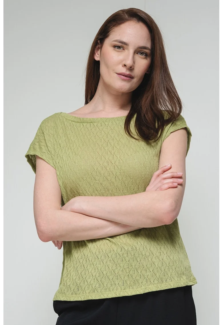 Tricou cu decolteu rotund, fara inchidere, Verde fistic