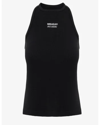 Top din bumbac organic cu detaliu text, Negru