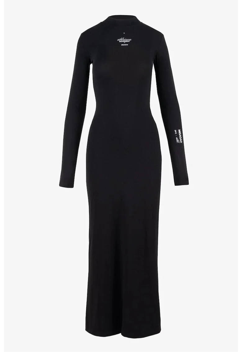Rochie maxi cu maneci lungi, Negru