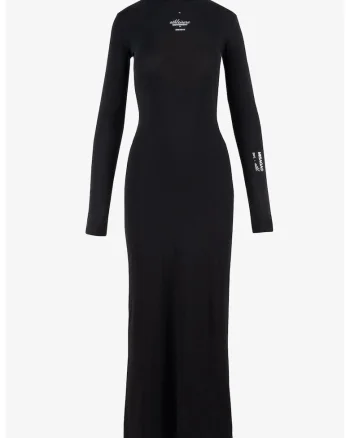 Rochie maxi cu maneci lungi, Negru