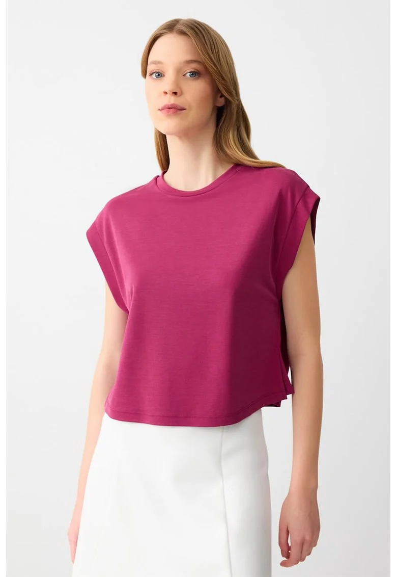 Tricou lejer din amestec de modal, Roz inchis