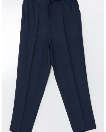Pantaloni conici cu snur si pliuri, Albastru ultramarin