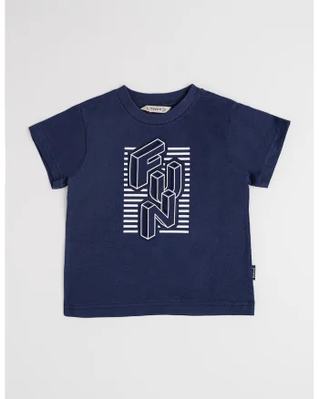 Tricou de bumbac cu imprimeu, Alb/Bleumarin