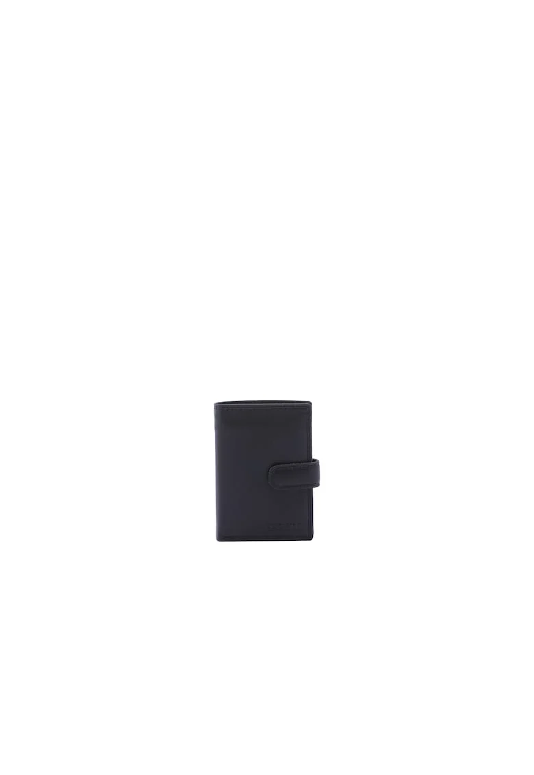 Portofel din piele cu model uni 210755, Negru