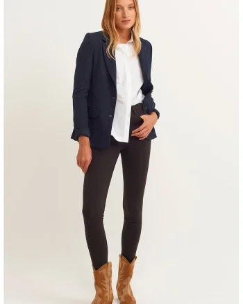 Blugi skinny cu talie inalta, Negru