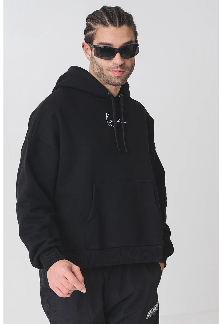 Hanorac cu logo, Negru/Alb optic