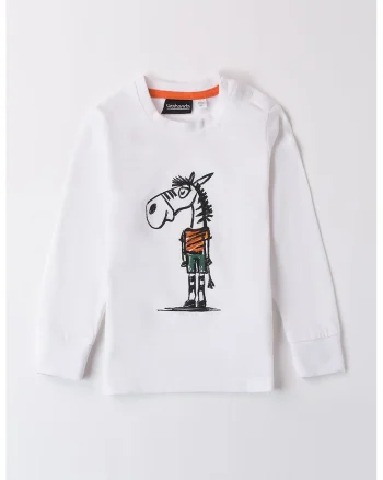 Bluza din bumbac cu imprimeu grafic, Negru/Portocaliu/Alb optic
