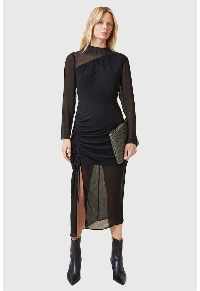 Rochie din amestec de matase Rizo, Negru