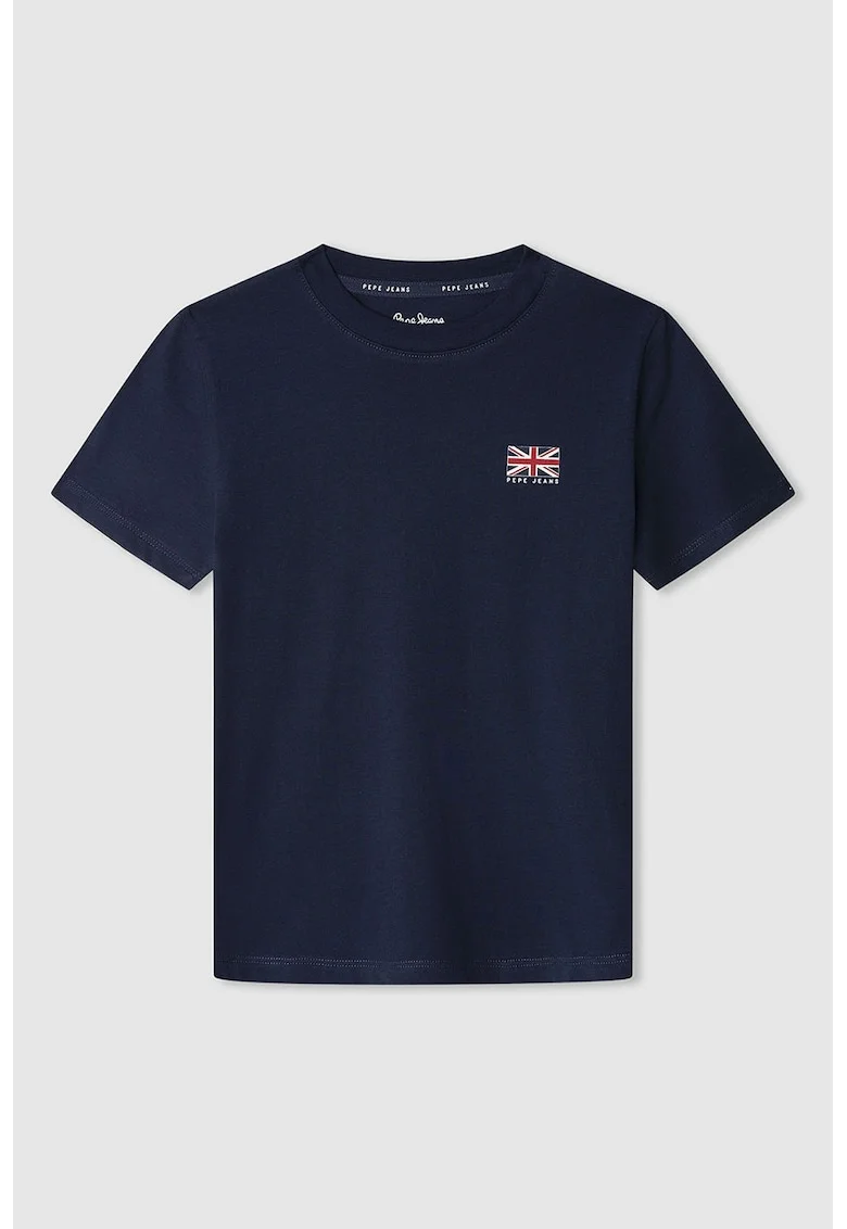 Tricou de bumbac cu imprimeu grafic Arlo, Rosu/Alb/Bleumarin