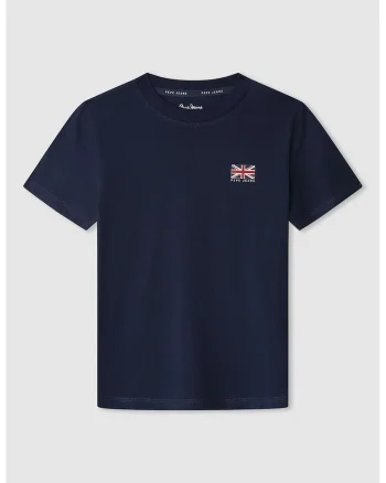 Tricou de bumbac cu imprimeu grafic Arlo, Rosu/Alb/Bleumarin