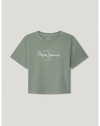Tricou cu imprimeu text, Alb optic/Verde aquamarin