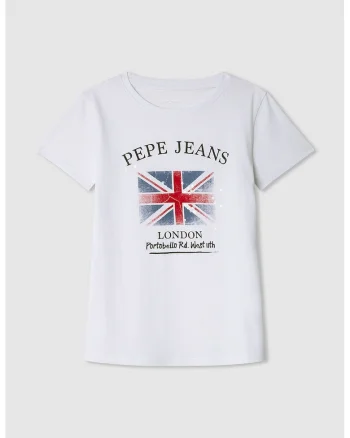 Tricou de bumbac cu logo si model grafic, Rosu/Albastru inchis/Alb optic