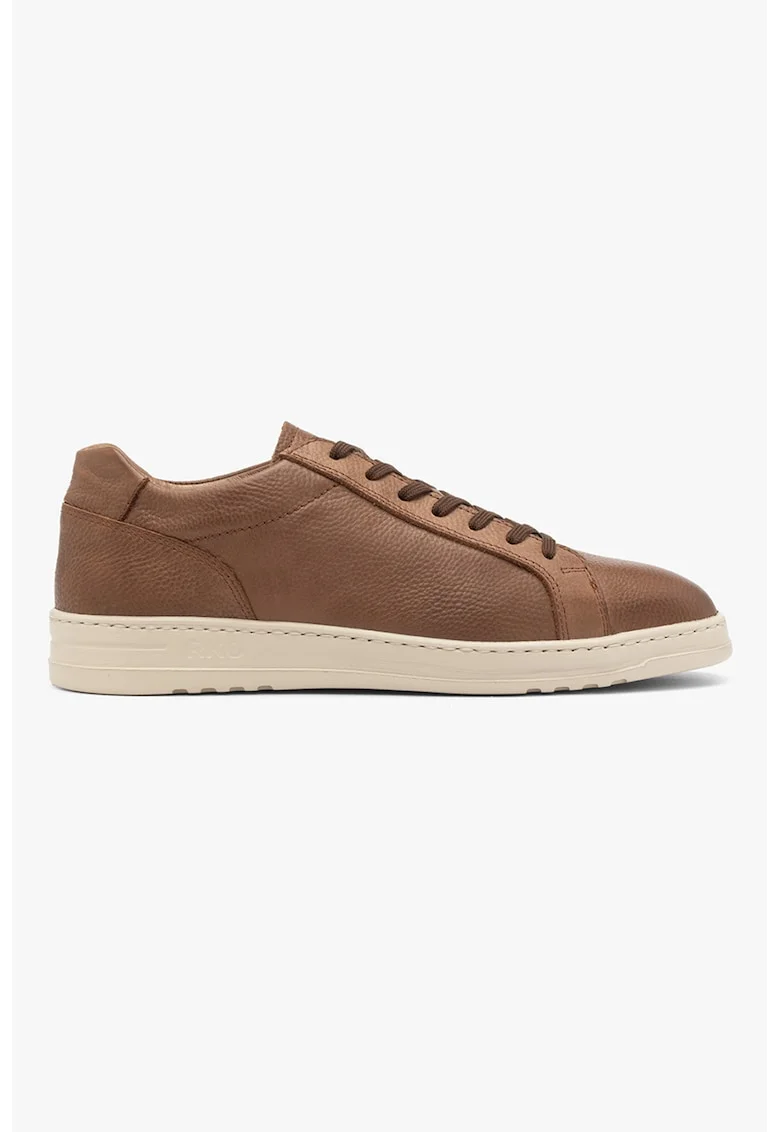 Pantofi de piele cu sireturi, Maro cognac