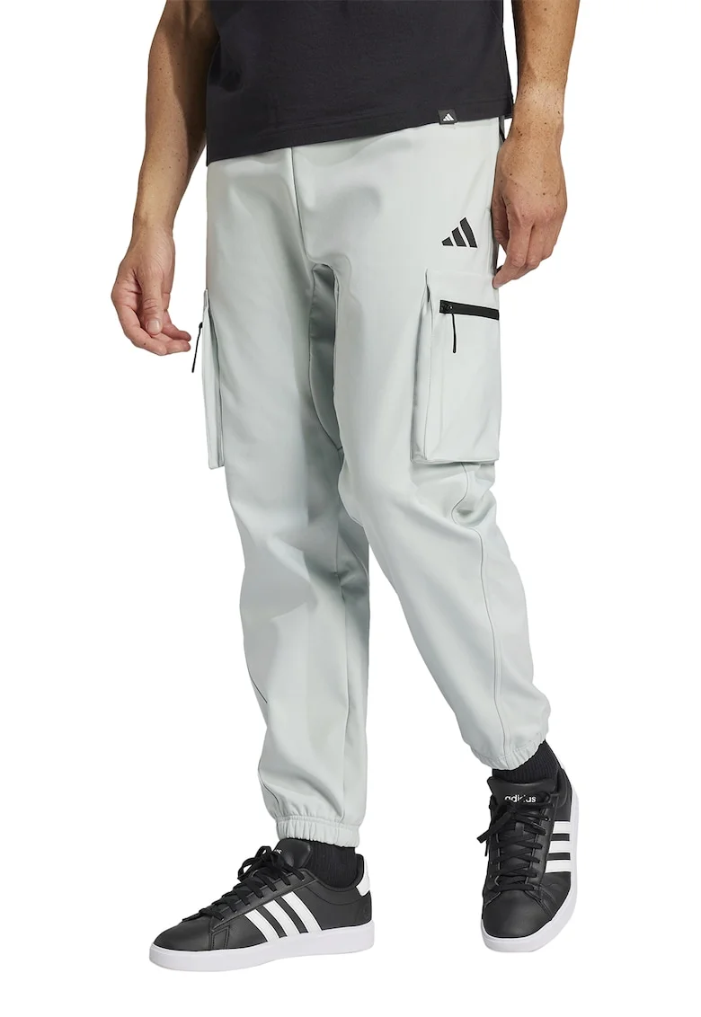 Pantaloni de trening cargo cu snur de ajustare, Albastru glaciar