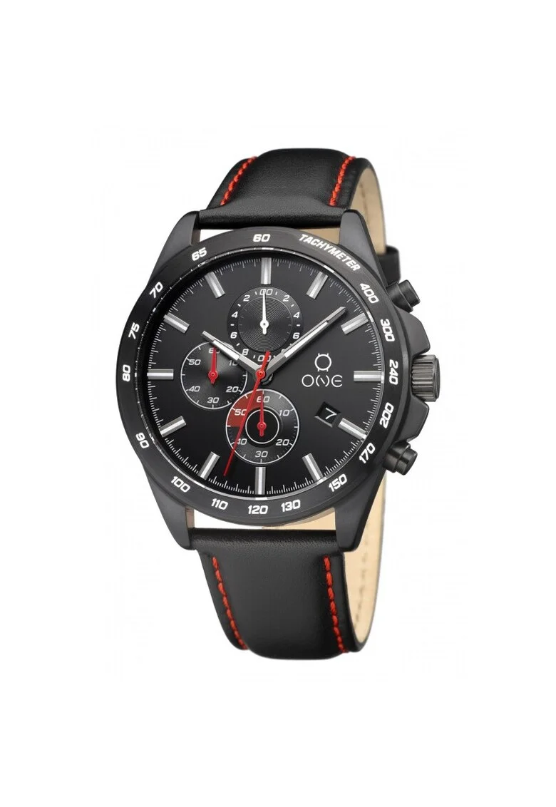 Ceas analog cu cronograf  negru