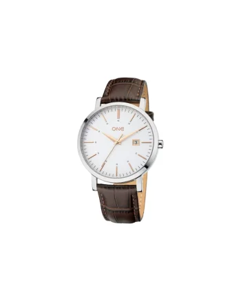 Ceas analog  Classic cu model tip piele de crocodil, maro
