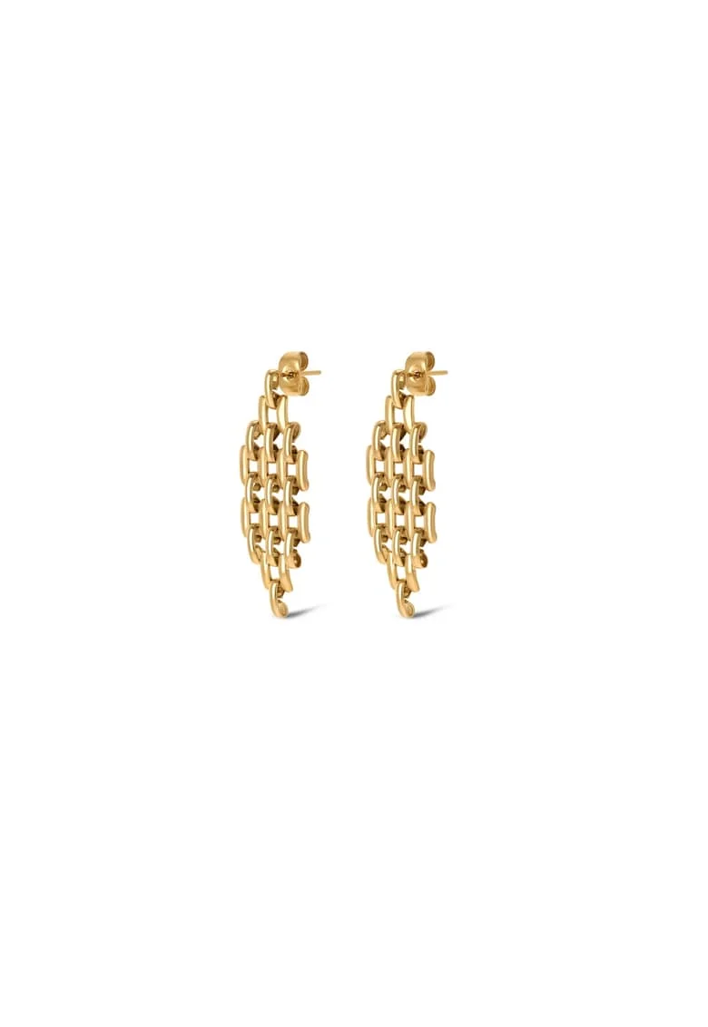 Cercei drop placati cu aur de 18k,  Charming, Auriu