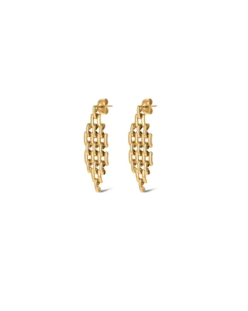 Cercei drop placati cu aur de 18k,  Charming, Auriu