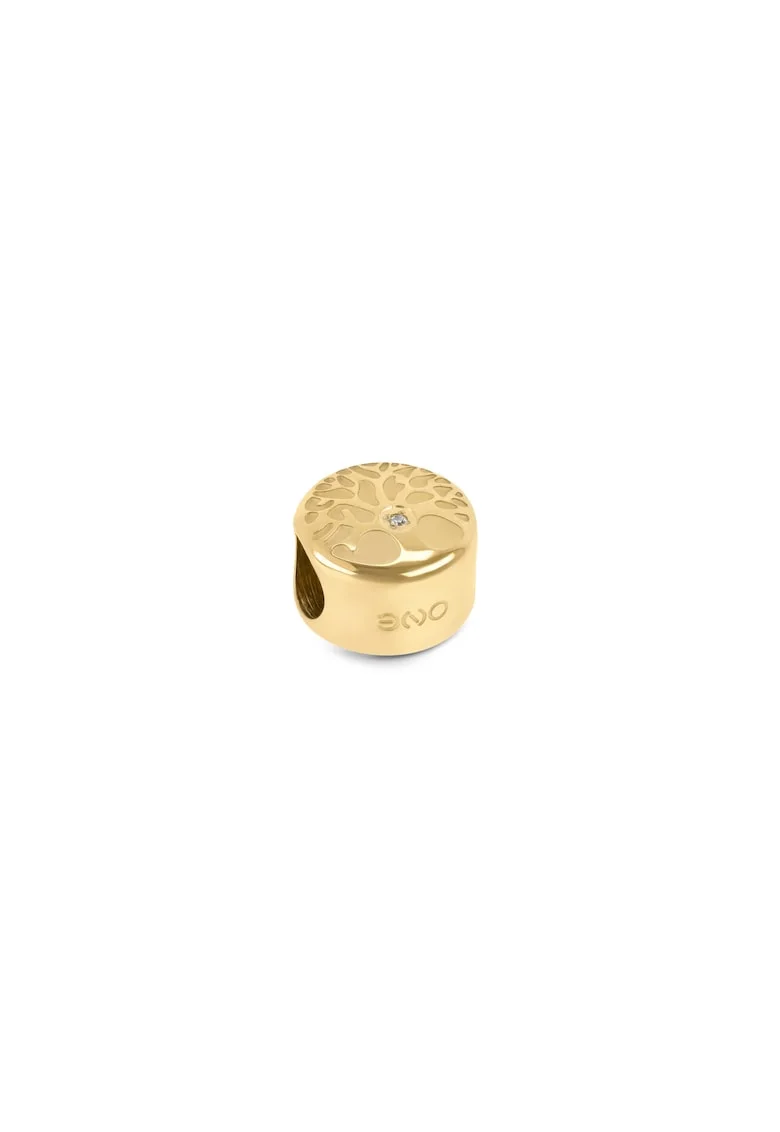 Talisman placat cu aur de 18K si decorat cu un zirconiu, Auriu
