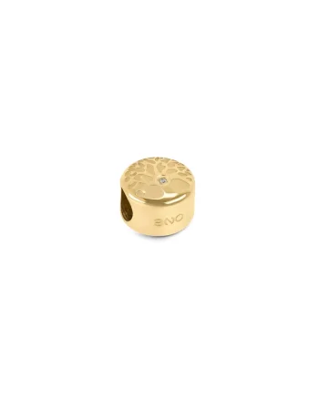 Talisman placat cu aur de 18K si decorat cu un zirconiu, Auriu