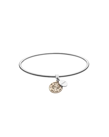 Bratara rigida cu talisman Energy Blessing Prosperity, argintiu